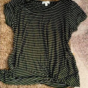 Olive green striped tshirt